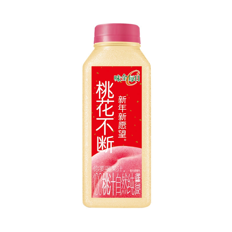 味全 每日c 100%果汁 桃汁 300ml 两件起售(新老包装随机发货)