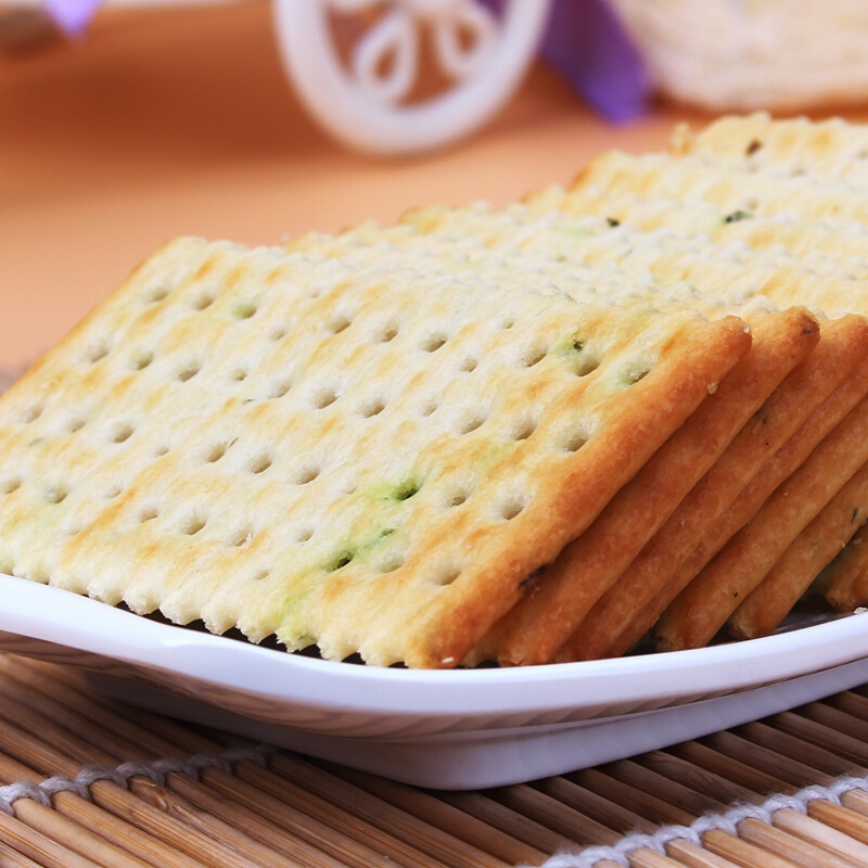 美丹(meidan) 美丹无蔗糖白苏打饼干芝麻鲜葱蔬菜椰奶燕麦综合口味500