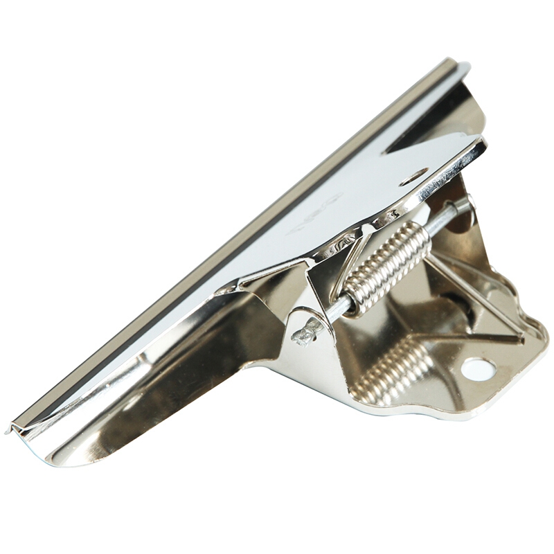 得力(deli)9531不锈钢夹子大号文件报夹山形铁票夹画板票据夹145mm 4