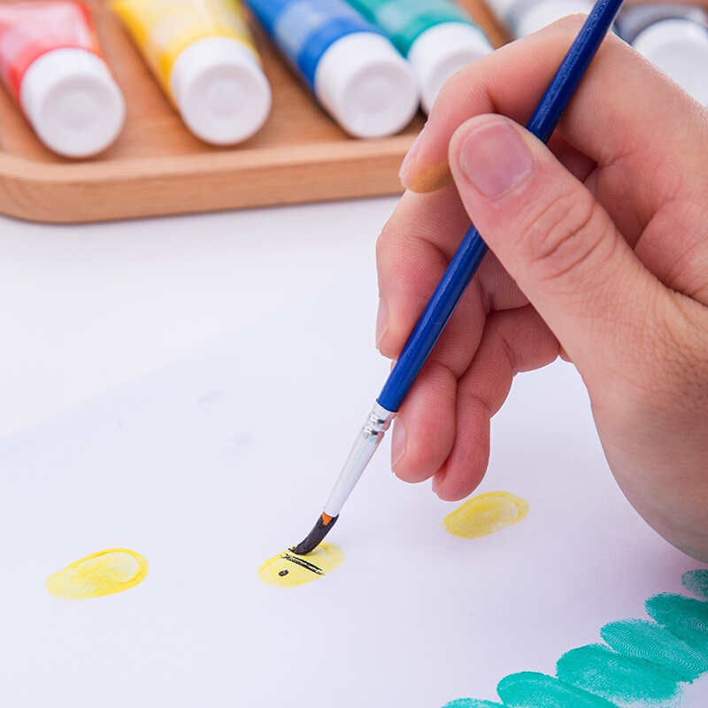 得力(deli)6色20ml软管装可水洗画画颜料儿童绘画涂鸦手指画 美术涂鸦