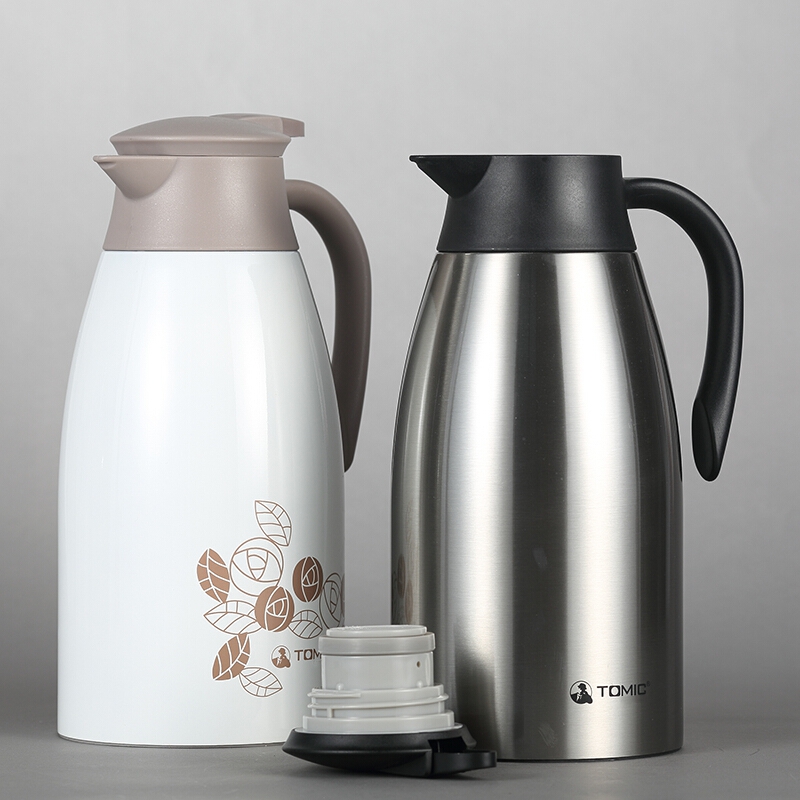 亚泰 茶杯保温壶 家用不锈钢保温瓶保温水壶 tjl2047 2l 本色