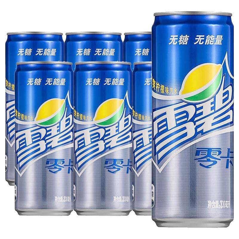 可口可乐 雪碧零卡清爽柠檬味330ml*6罐 细长罐 摩登罐