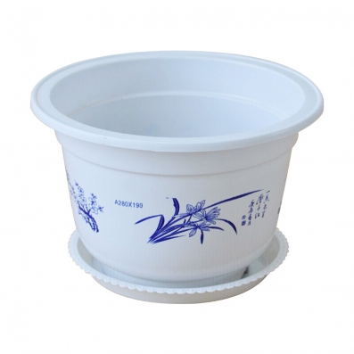 苏兮 塑料花盆 白色圆形简约花盆 阳台种花种菜育苗多肉培育花器 梅兰