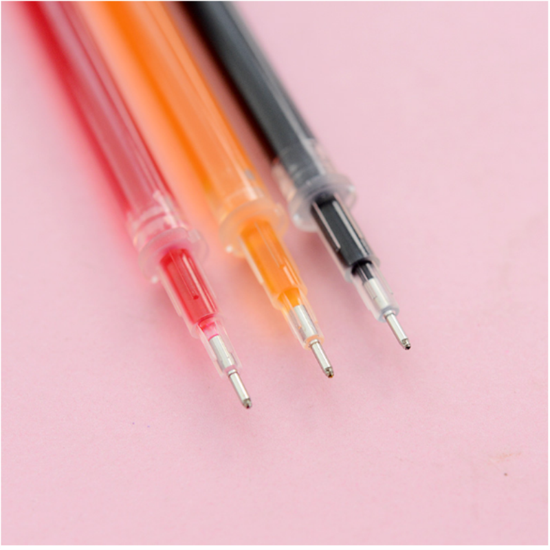 晨光(m&g)彩色中性笔笔芯0.38mm全针管替芯水笔芯碳素 红色1盒20支